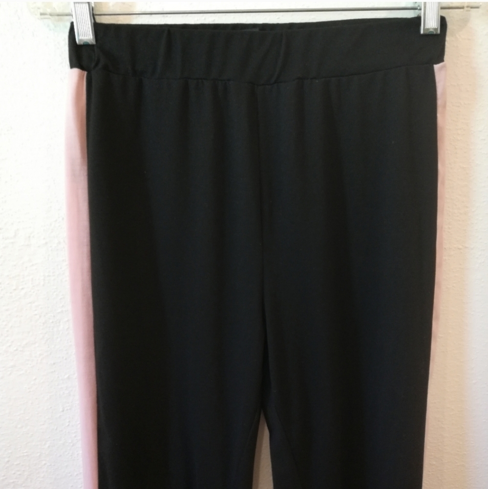 SOLD SHEIN Pink Black Run The World Colorblock Yoga Pants Size M - Picture 4 of 9